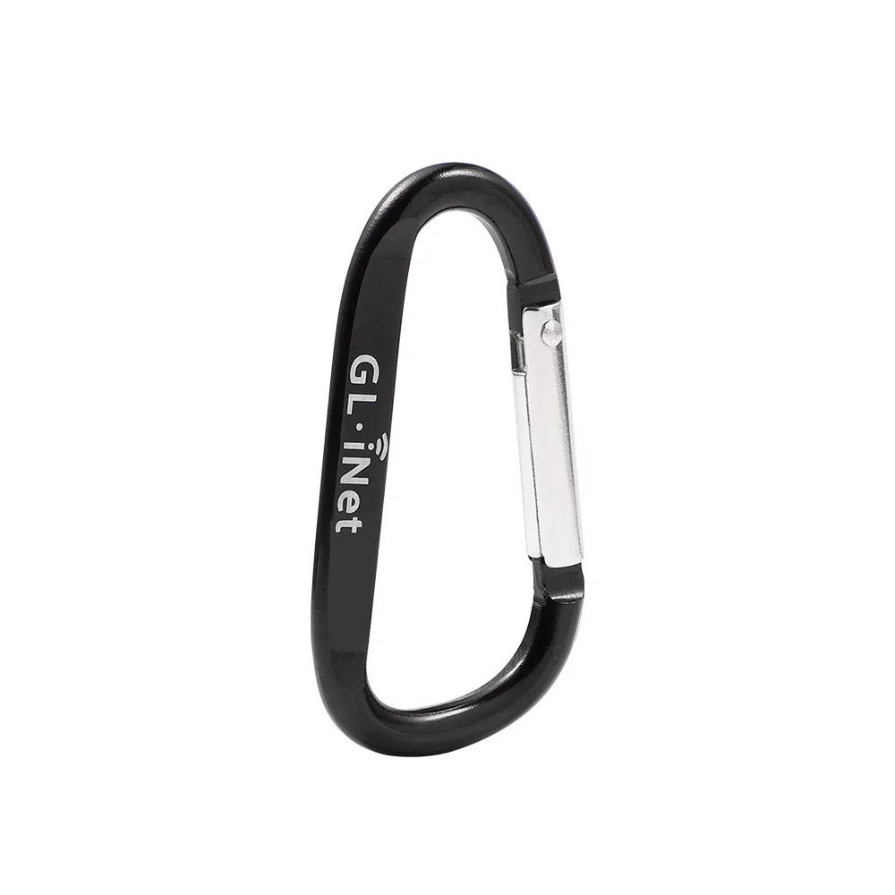 GL.iNet Carabiner Clip|Black Aluminum D Ring Shape - Image 2
