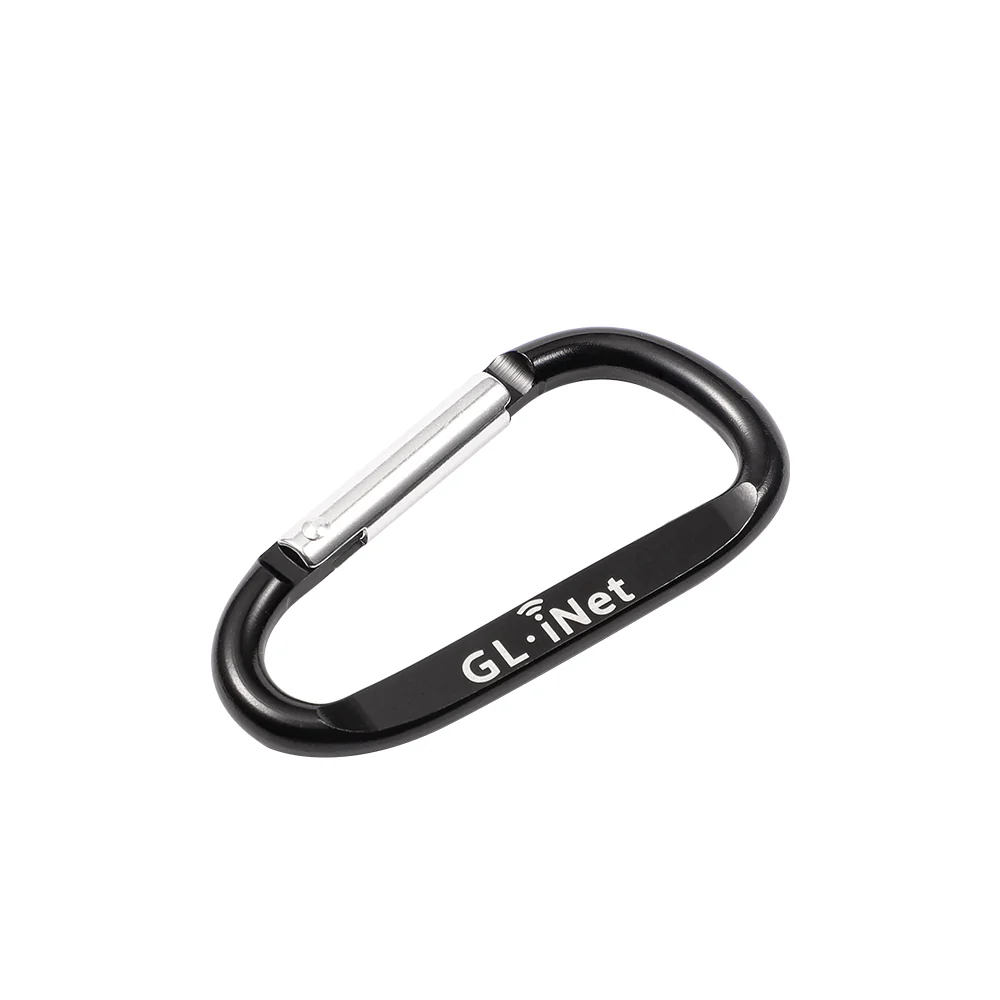 GL.iNet Carabiner Clip|Black Aluminum D Ring Shape - Image 3